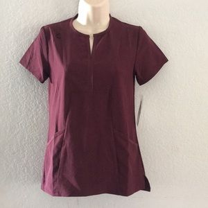 Adar Medical Scrub Top Merlot XXS